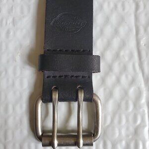 Men 38 to 44 Dickies Work Duty Belt Black Leather Double Prong Buckle Gun Brass